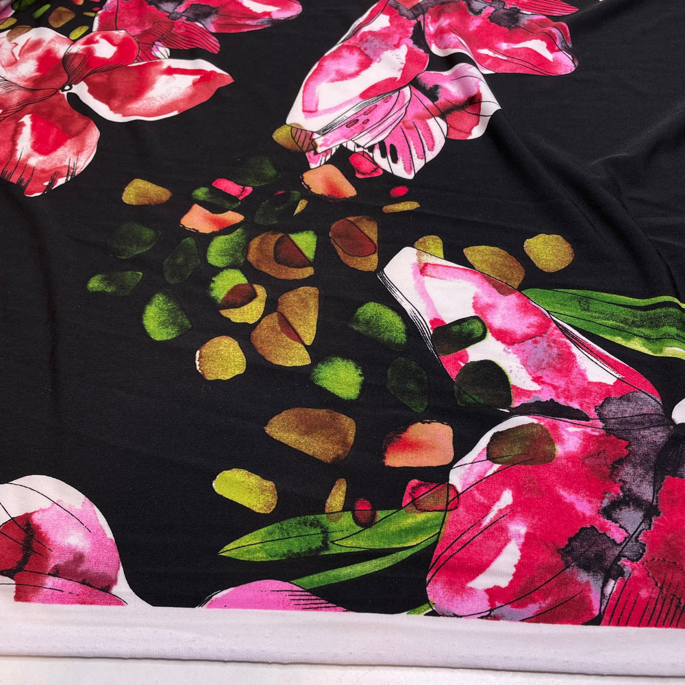 UB - Blind Melon - Poly Knit - Black Multi Floral - 2.8M Bundle