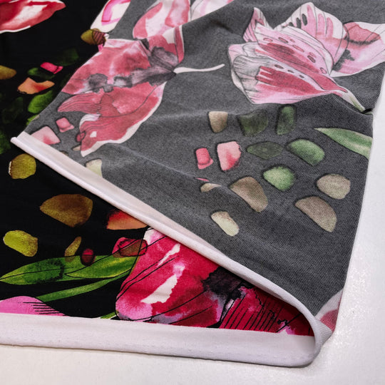 UB - Blind Melon - Poly Knit - Black Multi Floral - 2.8M Bundle