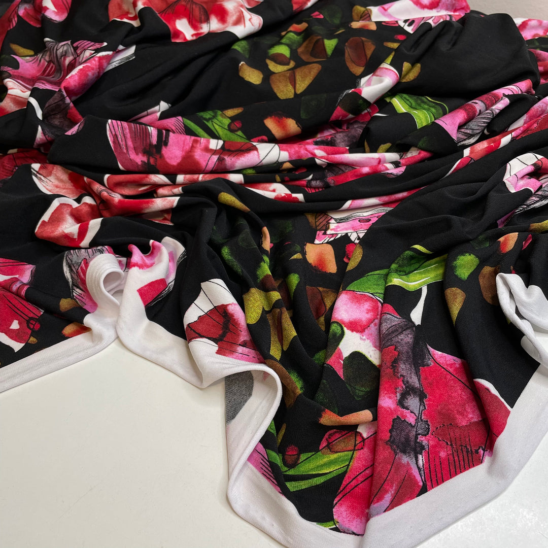 UB - Blind Melon - Poly Knit - Black Multi Floral - 2.8M Bundle