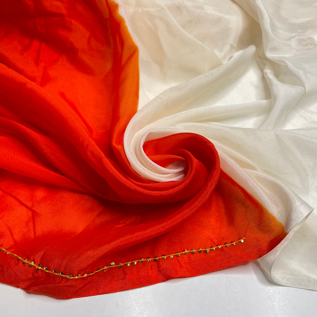 UB - Ablaze - Sequins Poly/Nylon Woven - Cream/Orange - 3.8M Bundle