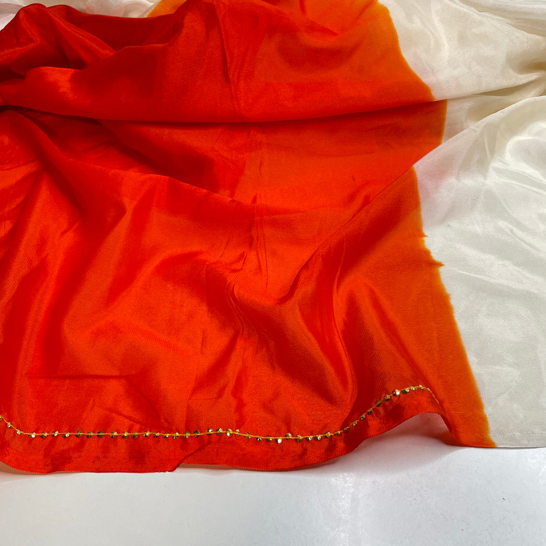 UB - Ablaze - Sequins Poly/Nylon Woven - Cream/Orange - 3.8M Bundle