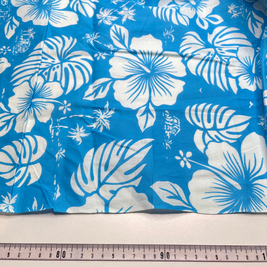 Block Printing By Hand - Cotton Woven - Light Blue/White Floral - 2.8M Bundle