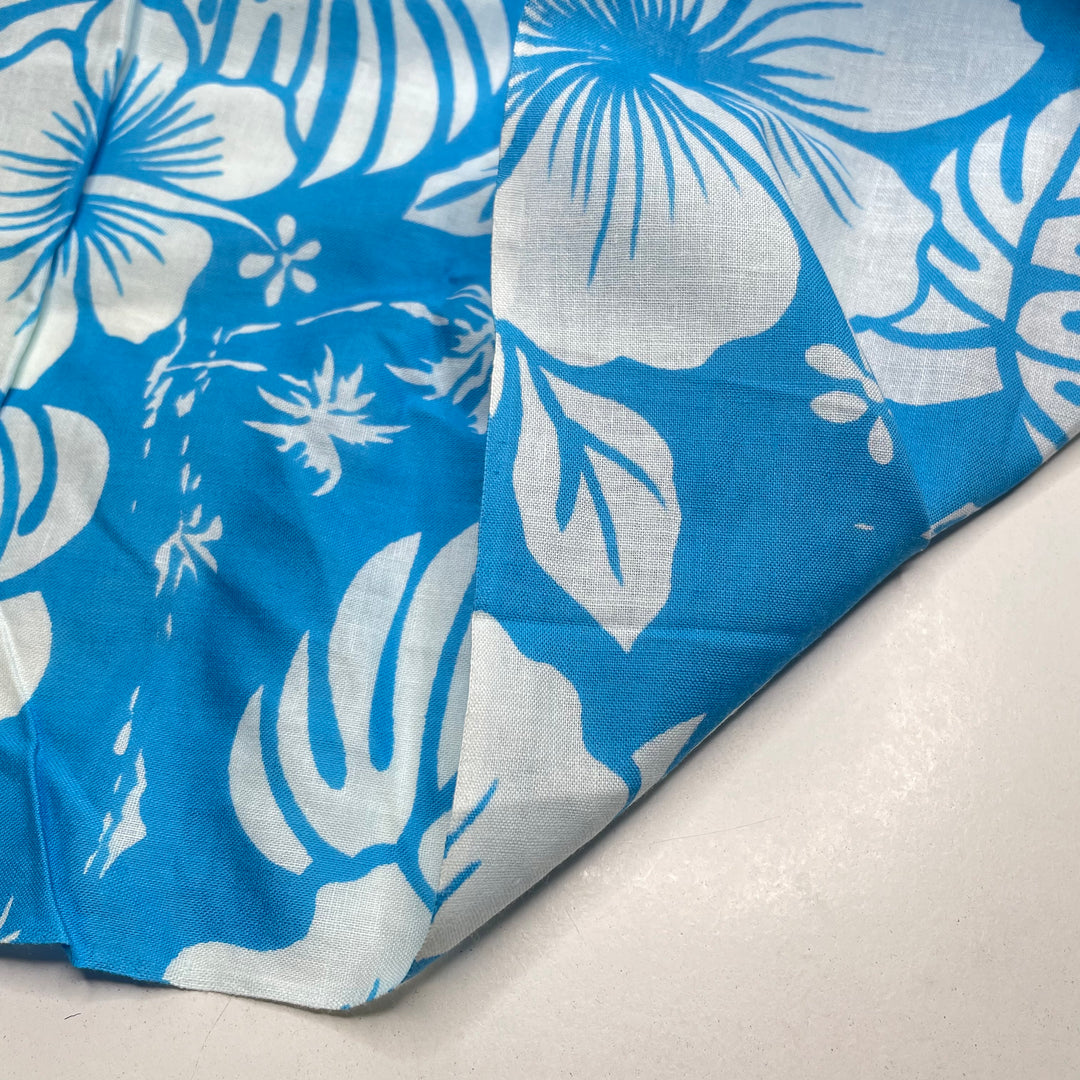 Block Printing By Hand - Cotton Woven - Light Blue/White Floral - 2.8M Bundle
