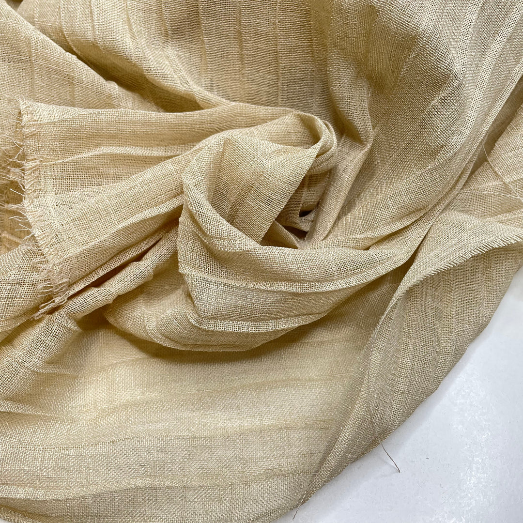 Sandman - Pleated Gauze Poly Woven - Light Beige - 1.3M Bundle