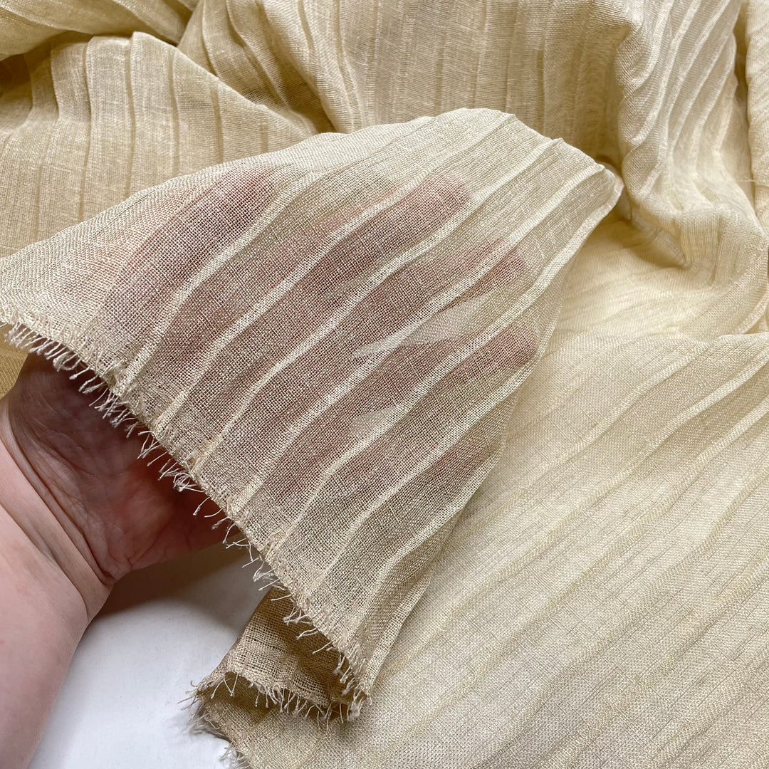 Sandman - Pleated Gauze Poly Woven - Light Beige - 1.3M Bundle