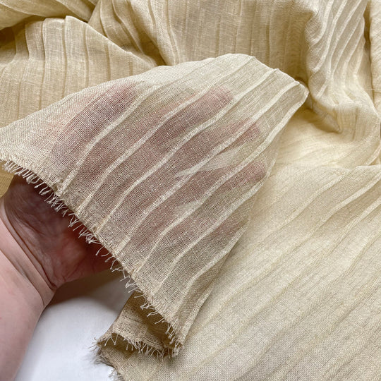 Sandman - Pleated Gauze Poly Woven - Light Beige - 1.3M Bundle