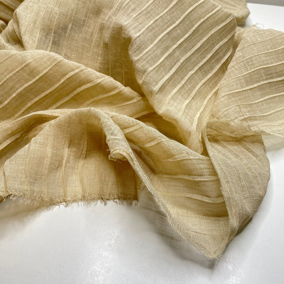 Sandman - Pleated Gauze Poly Woven - Light Beige - 1.3M Bundle