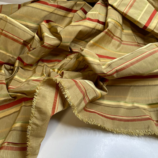 UB - Make An Impression - Taffeta Poly Woven - Beige Multi Stripes - 1.8M Bundle