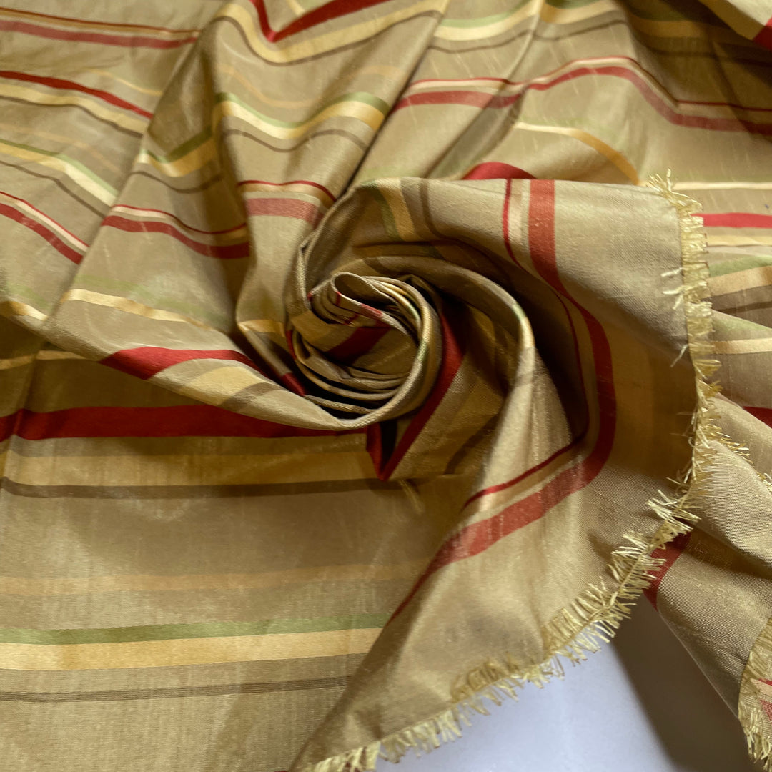 UB - Make An Impression - Taffeta Poly Woven - Beige Multi Stripes - 1.8M Bundle