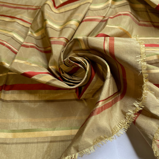 UB - Make An Impression - Taffeta Poly Woven - Beige Multi Stripes - 1.8M Bundle