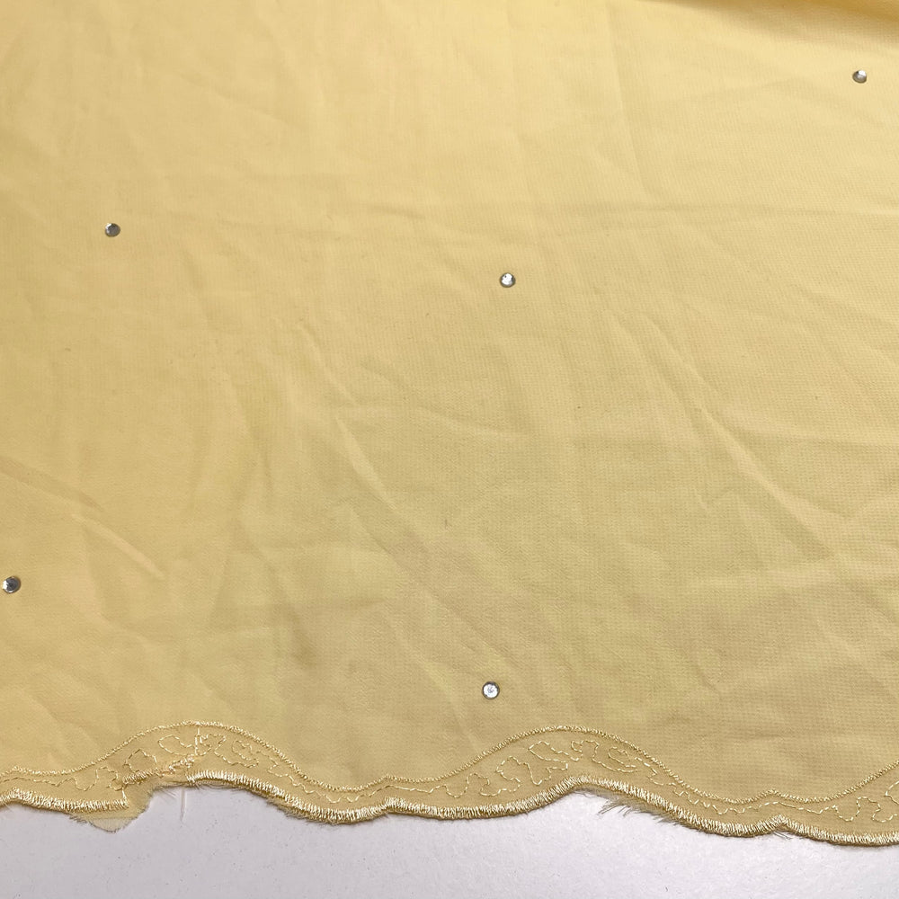La Douceur - Bedazzled Chiffon Poly Woven - Light Yellow - 1.5M Bundle