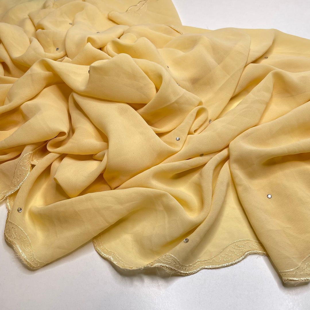La Douceur - Bedazzled Chiffon Poly Woven - Light Yellow - 1.5M Bundle