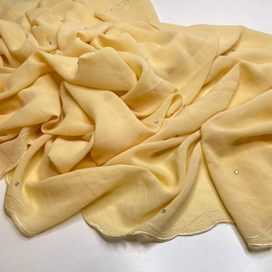 La Douceur - Bedazzled Chiffon Poly Woven - Light Yellow - 1.5M Bundle