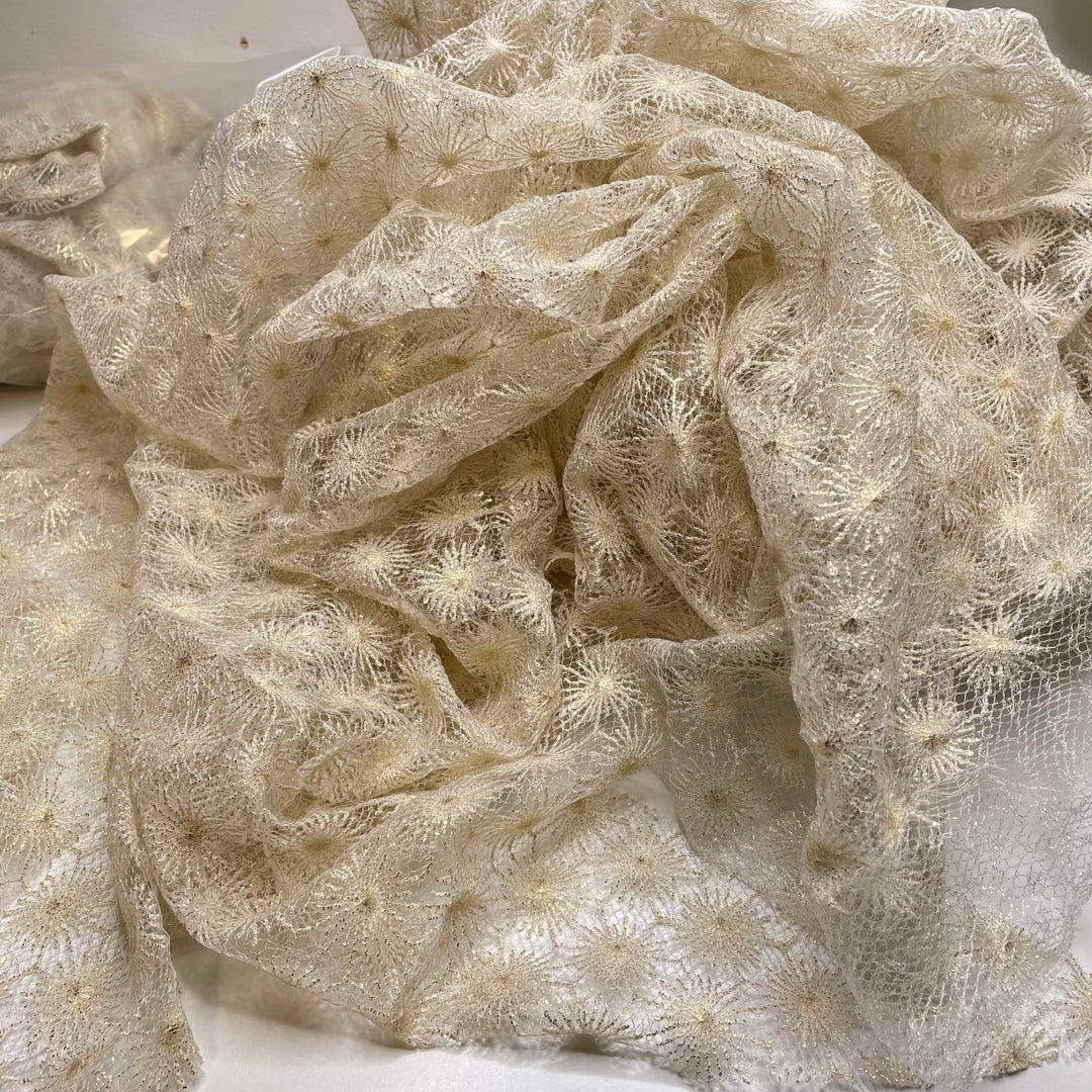 Good Morning Starshine - Lace Cotton Woven - Cream Floral - 2M Bundle