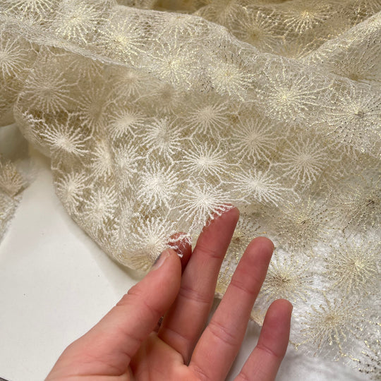 Good Morning Starshine - Lace Cotton Woven - Cream Floral - 2M Bundle