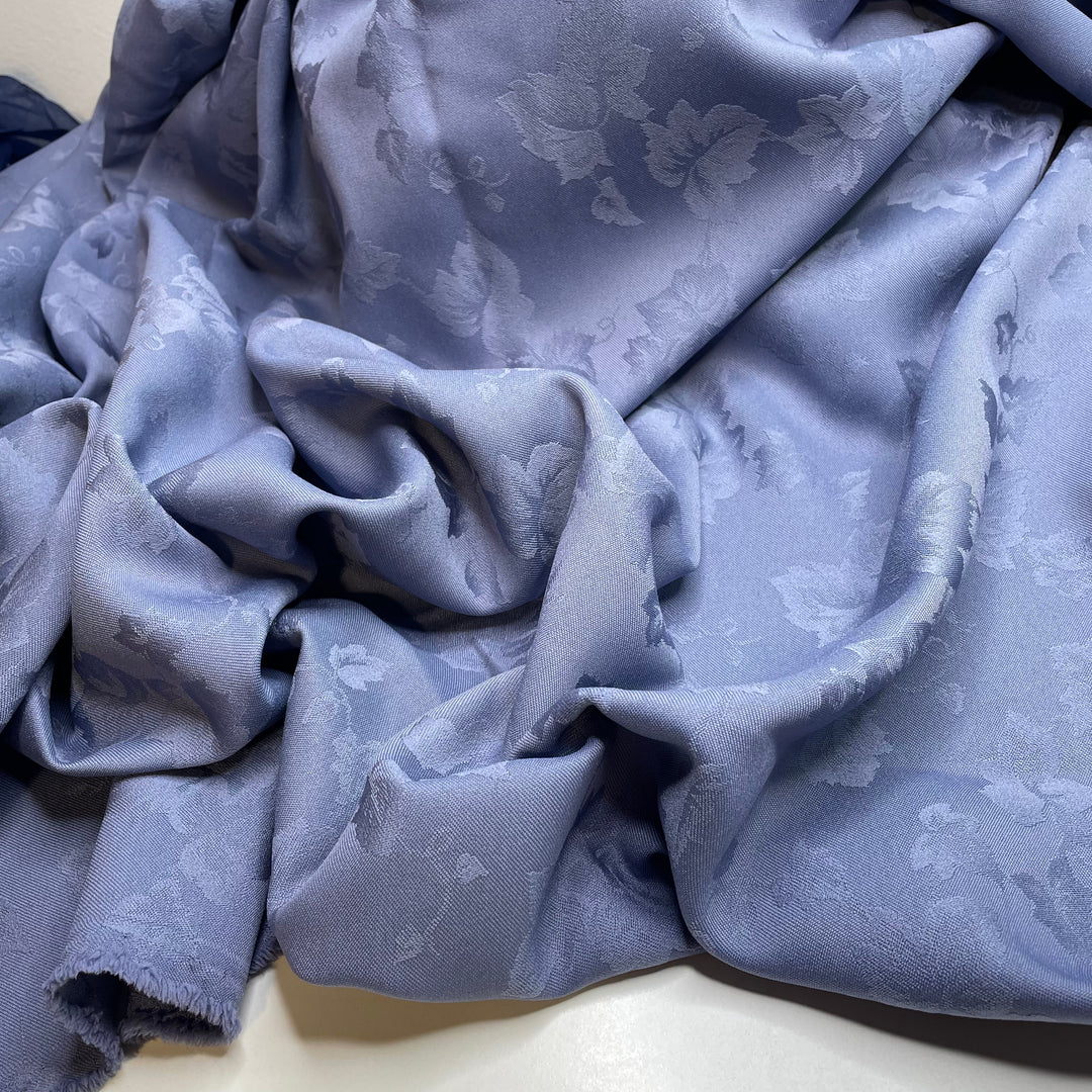 UB - Let Yourself Just Be - Jacquard Crepe Synthetic Blend Woven - Blue Floral - 2.6M Bundle