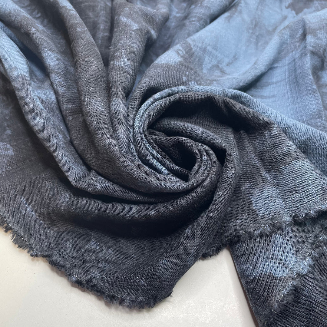 UB - Float On - Linen Blend Woven - Blue/Black Abstract - 1.5M Bundle