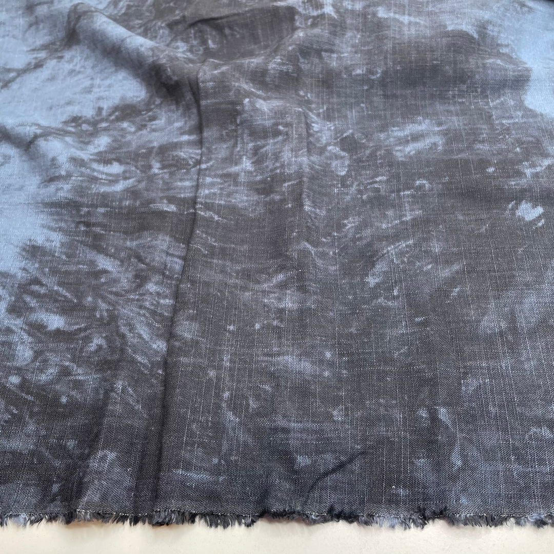 UB - Float On - Linen Blend Woven - Blue/Black Abstract - 1.5M Bundle