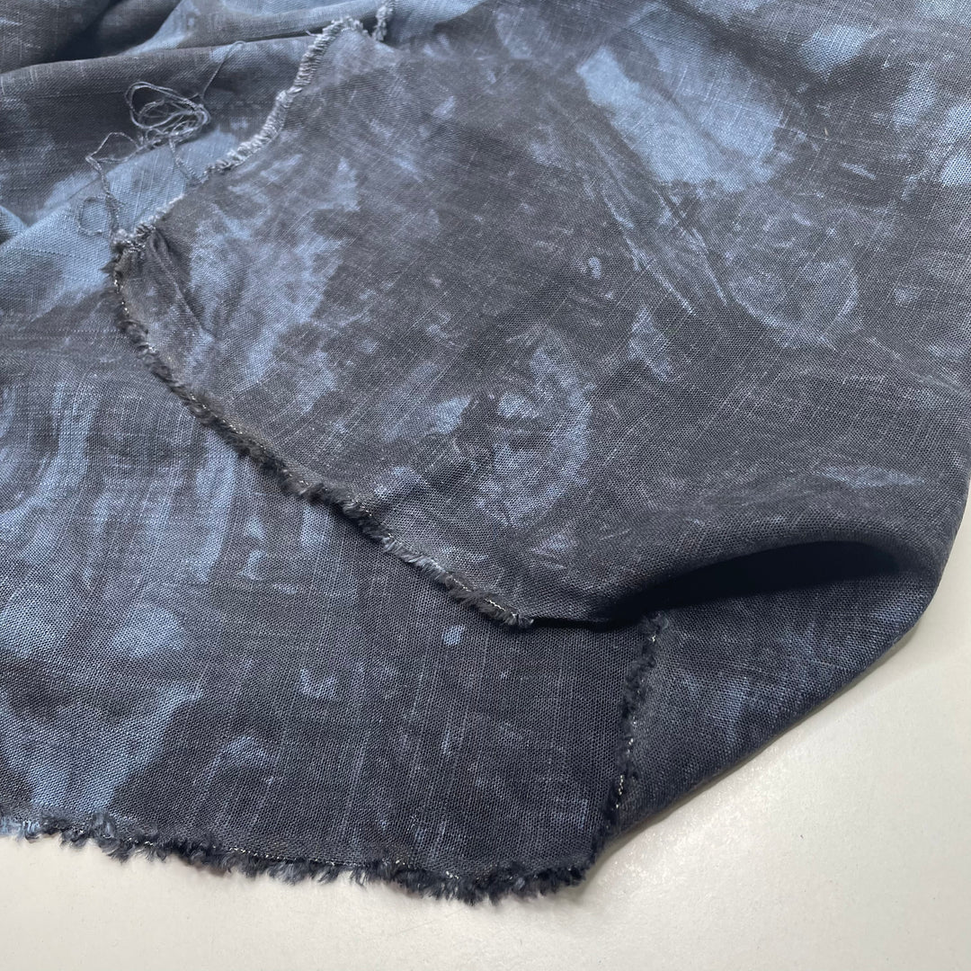 UB - Float On - Linen Blend Woven - Blue/Black Abstract - 1.5M Bundle