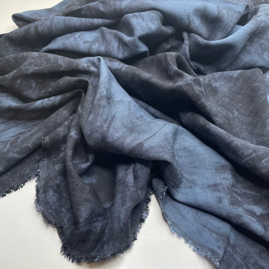UB - Float On - Linen Blend Woven - Blue/Black Abstract - 1.5M Bundle