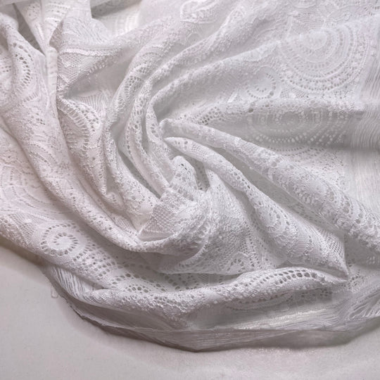 Due Diligence - Lace Nylon Blend Knit - White Geometric - 2.1M Bundle