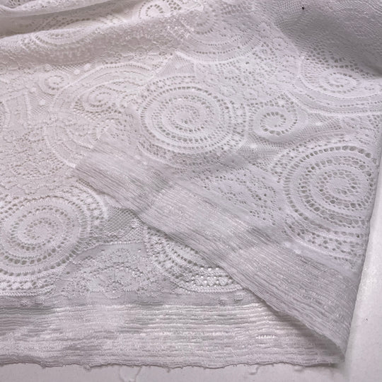 Due Diligence - Lace Nylon Blend Knit - White Geometric - 2.1M Bundle