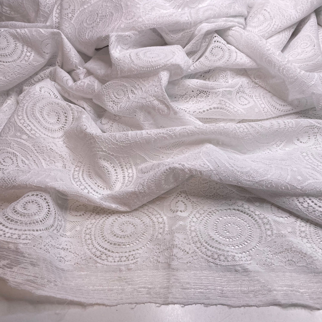 Due Diligence - Lace Nylon Blend Knit - White Geometric - 2.1M Bundle