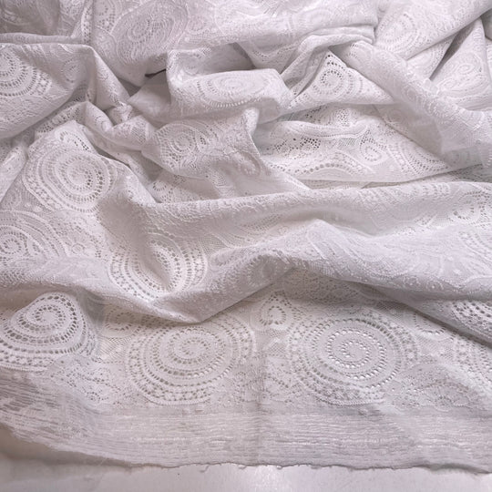 Due Diligence - Lace Nylon Blend Knit - White Geometric - 2.1M Bundle
