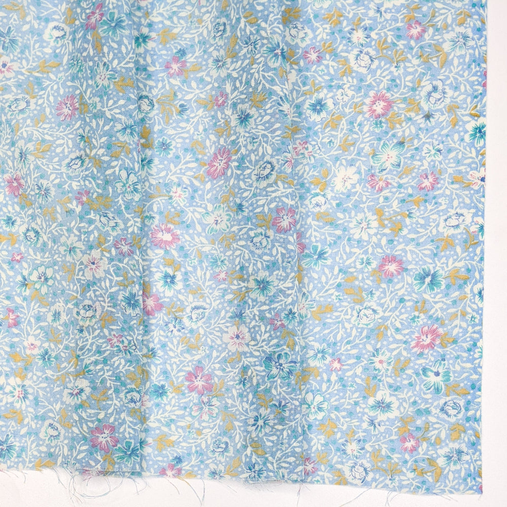 Spring Is Coming - Natural Blend Woven - Light Blue Multi Floral - 3.4M Bundle