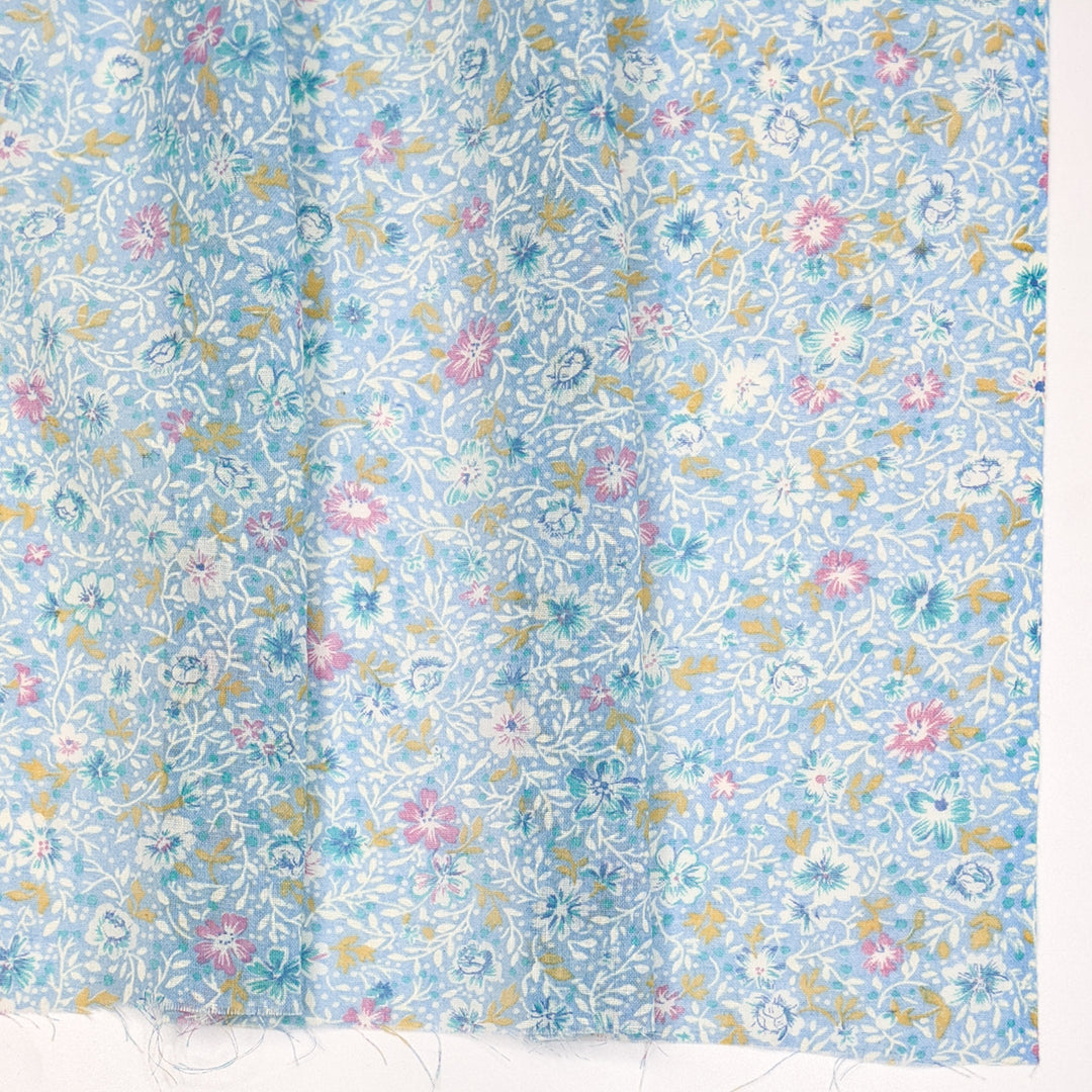 Spring Is Coming - Natural Blend Woven - Light Blue Multi Floral - 3.4M Bundle