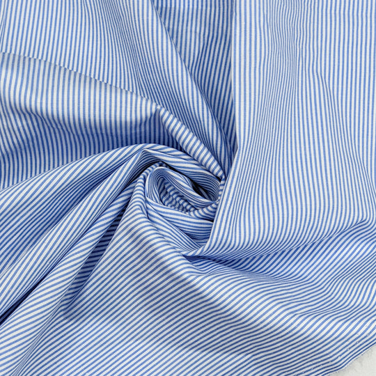 Spring Internship - Cotton Woven - Light White/Blue Stripes - 0.7M Bundle