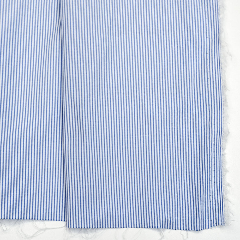 Spring Internship - Cotton Woven - Light White/Blue Stripes - 0.7M Bundle