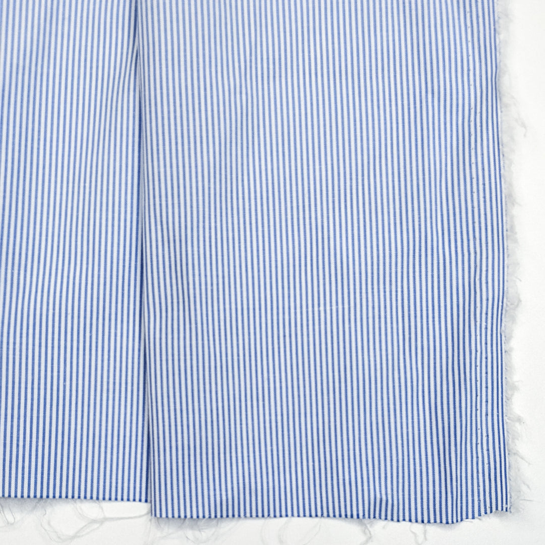 Spring Internship - Cotton Woven - Light White/Blue Stripes - 0.7M Bundle
