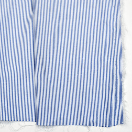 Spring Internship - Cotton Woven - Light White/Blue Stripes - 0.7M Bundle