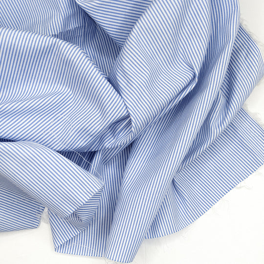 Spring Internship - Cotton Woven - Light White/Blue Stripes - 0.7M Bundle