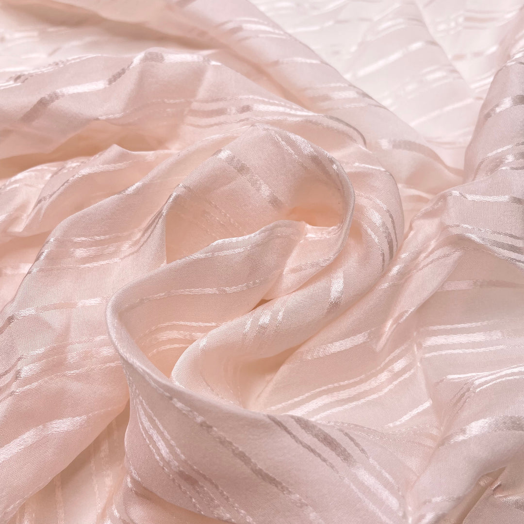 Baby Shower - Chiffon Silk Woven - Pale Pink Stripes - 5.6M Bundle