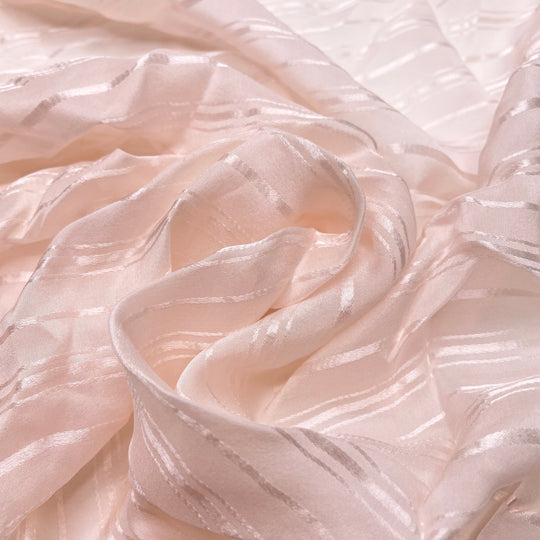 Baby Shower - Chiffon Silk Woven - Pale Pink Stripes - 5.6M Bundle