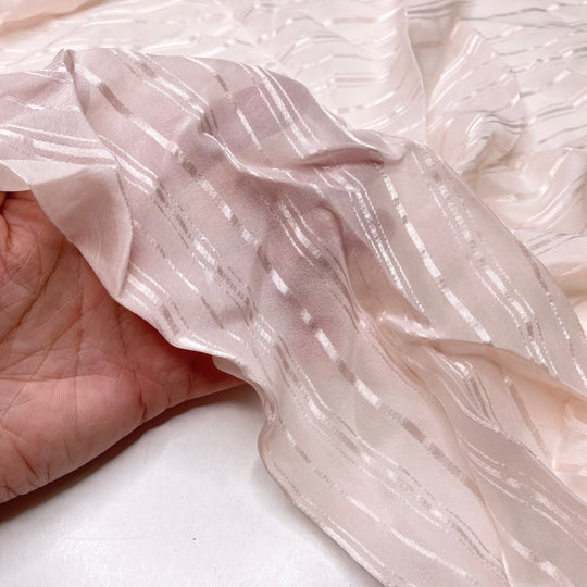 Baby Shower - Chiffon Silk Woven - Pale Pink Stripes - 5.6M Bundle