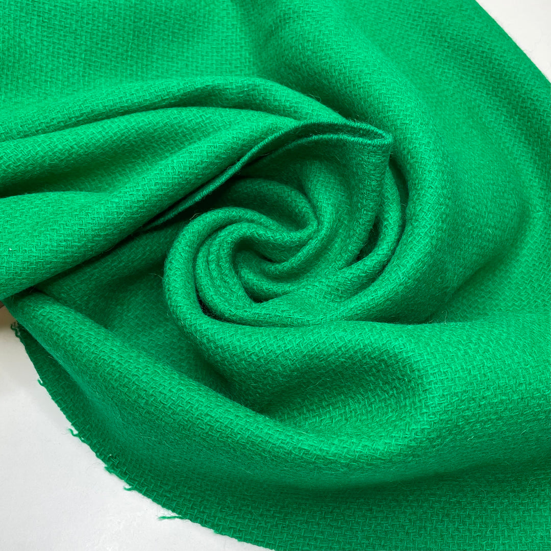 Its Your Turn To Mow The Lawn - Herringbone Wool Woven - Green - 0.75M Bundle