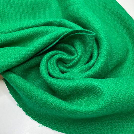 Its Your Turn To Mow The Lawn - Herringbone Wool Woven - Green - 0.75M Bundle