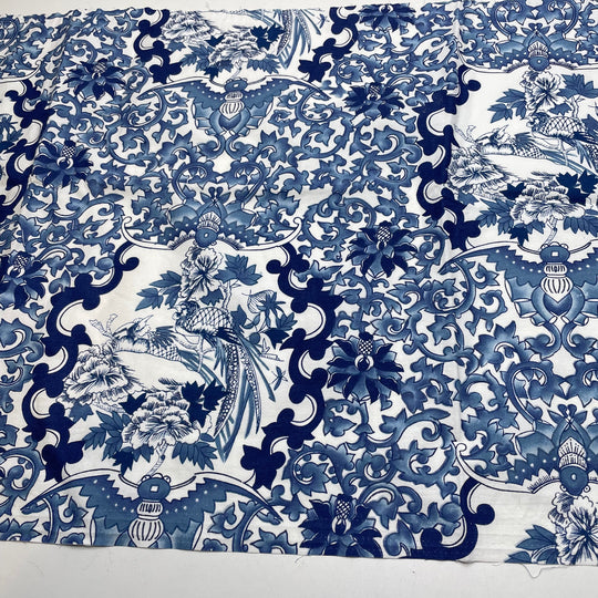 UB - Real Deal - Cotton Woven - Blue/White Geometric - 1.95M Bundle