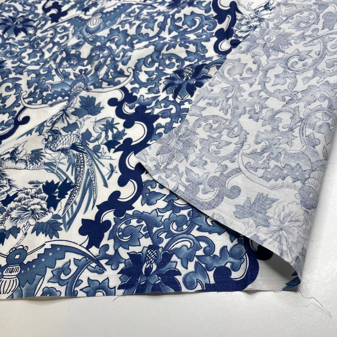 UB - Real Deal - Cotton Woven - Blue/White Geometric - 1.95M Bundle