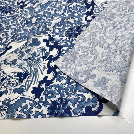 UB - Real Deal - Cotton Woven - Blue/White Geometric - 1.95M Bundle