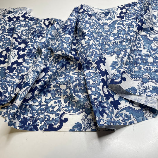 UB - Real Deal - Cotton Woven - Blue/White Geometric - 1.95M Bundle