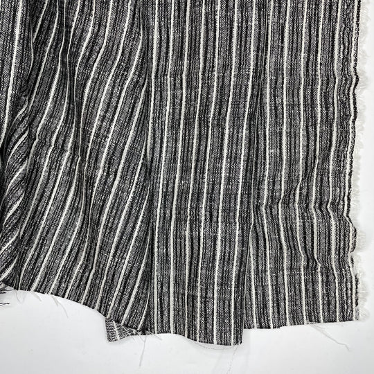 Graphite Lines - Wool Blend Woven - Black/Grey Pinstripe - 3.4M Bundle