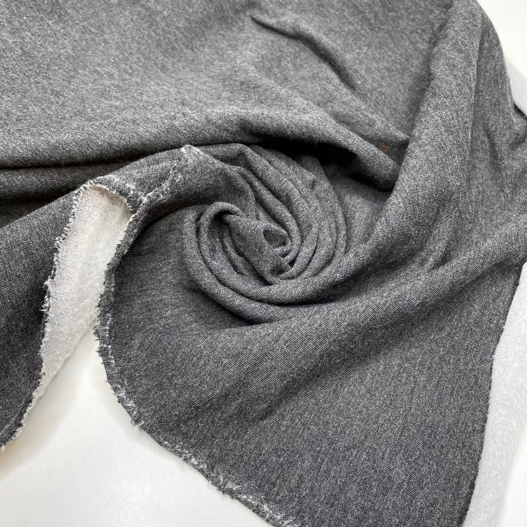 Pencil Sketches - Jersey Fleece Bamboo/Cotton Knit - Dark Grey/White - 1.4M Bundle