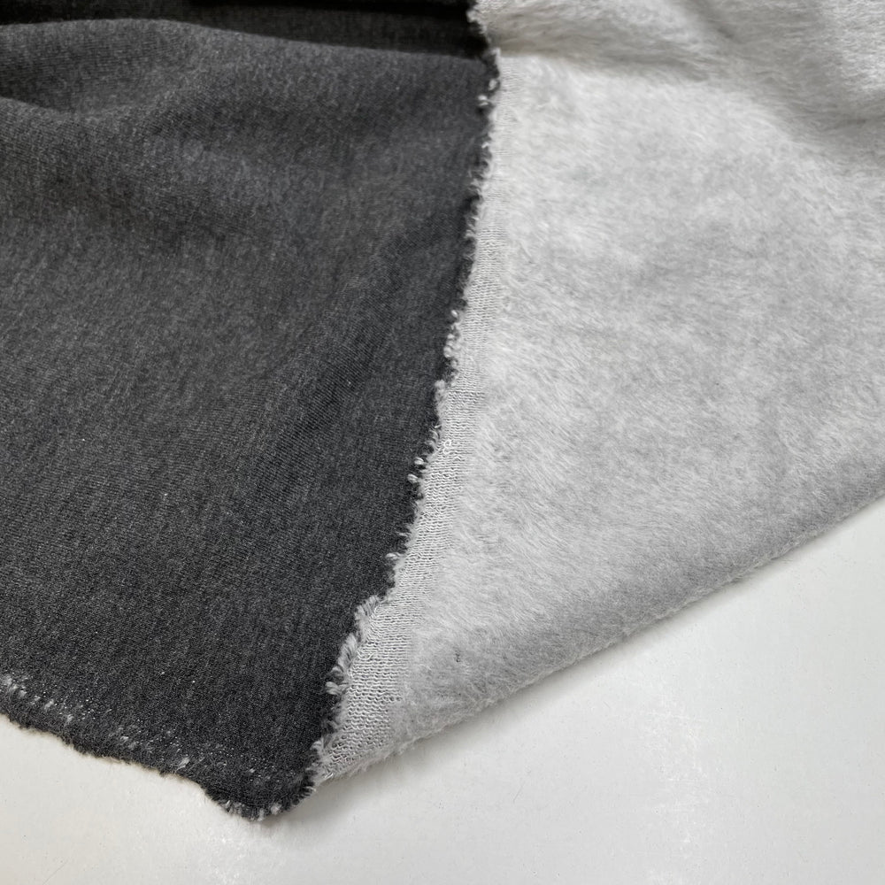 Pencil Sketches - Jersey Fleece Bamboo/Cotton Knit - Dark Grey/White - 1.4M Bundle