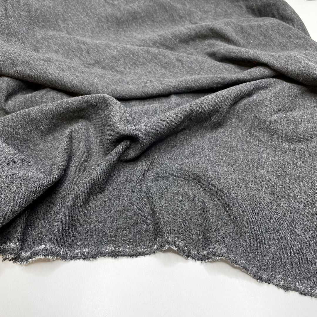 Pencil Sketches - Jersey Fleece Bamboo/Cotton Knit - Dark Grey/White - 1.4M Bundle