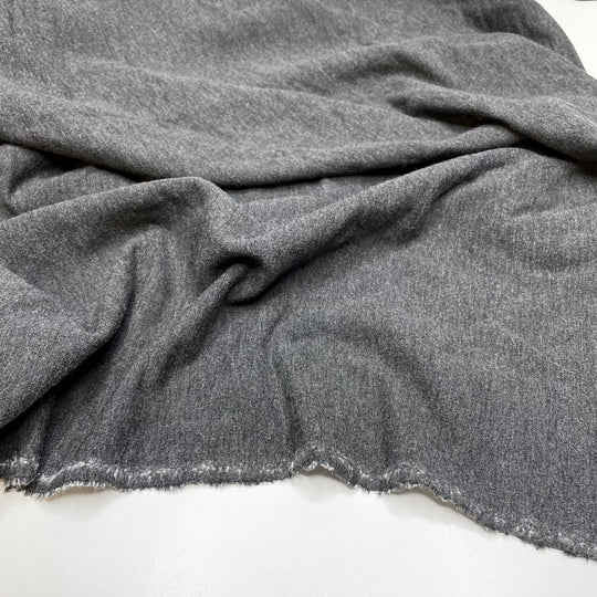 Pencil Sketches - Jersey Fleece Bamboo/Cotton Knit - Dark Grey/White - 1.4M Bundle