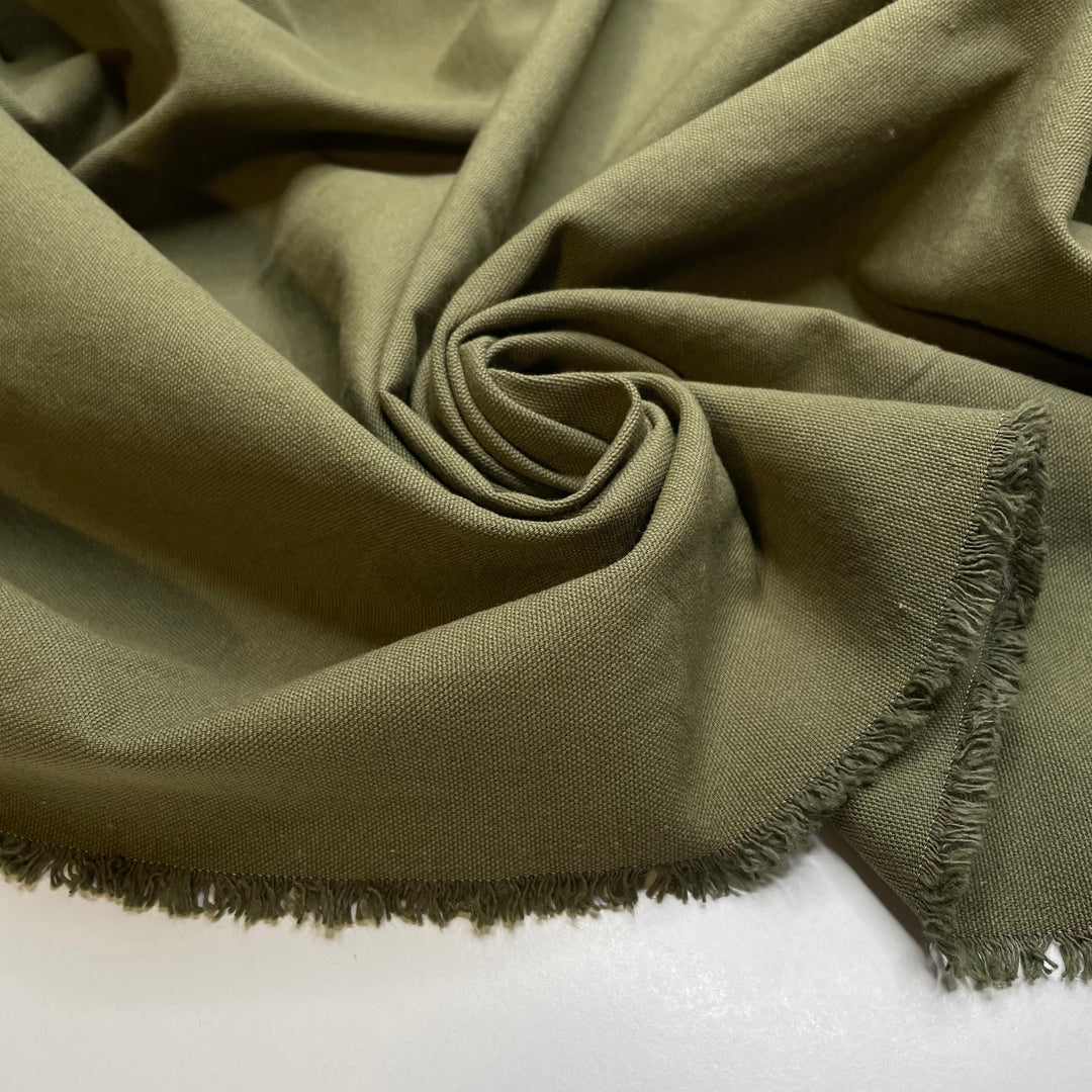Grilled Asparagus - Basket Weave Cotton Woven - Green - 2M Bundle